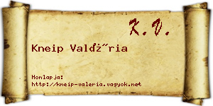 Kneip Valéria névjegykártya